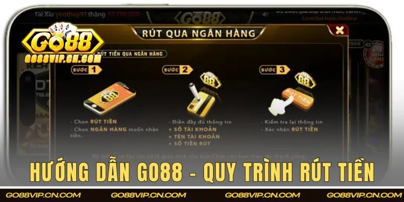 Cách thức rút tiền tại GO88